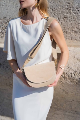 Sac bandoulière en cuir Zest - Taupe