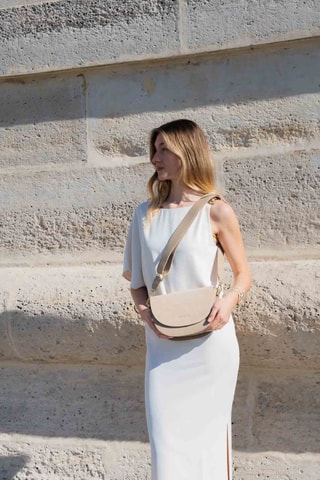 Sac bandoulière en cuir Zest - Taupe