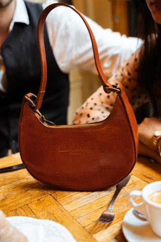Sac porté épaule en cuir Orion - Camel