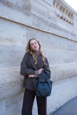 Sac à dos en cuir  - Noir