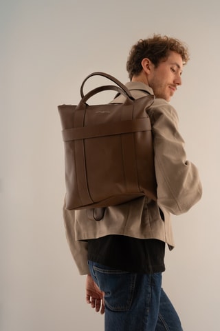 Sac à dos en cuir Noel Fd  - Marron