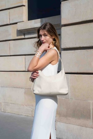Sac porté épaule en cuir Onda - Blanc