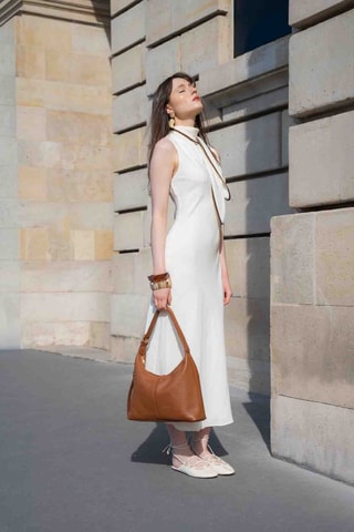 Sac porté épaule en cuir Onda - Camel