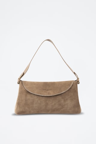 Sac porté épaule en nubuck  - Taupe