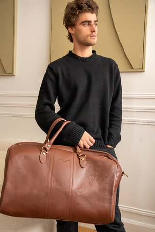 Sac bowling en cuir Week - Marron