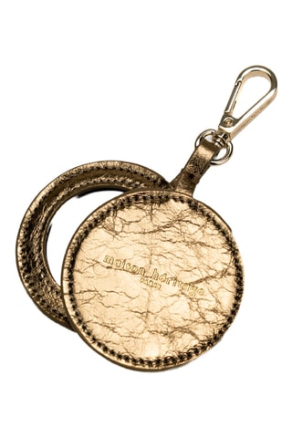 Porte-clés avec miroir de poche en cuir Sissi - Marron