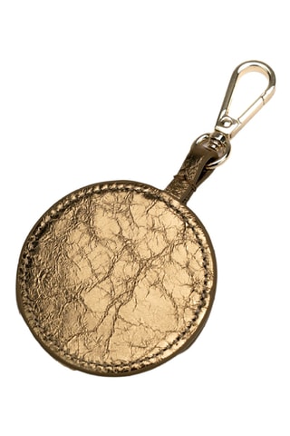 Porte-clés avec miroir de poche en cuir Sissi - Marron
