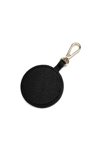 Porte-clés avec miroir de poche en cuir Sissi - Noir