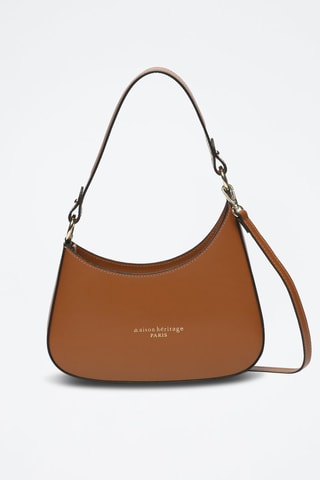 Sac porté épaule en cuir Aline - Camel