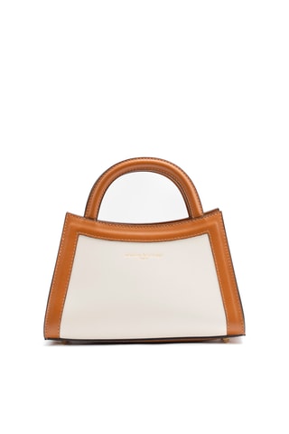 Sac bandoulière en cuir Milano - Beige et camel