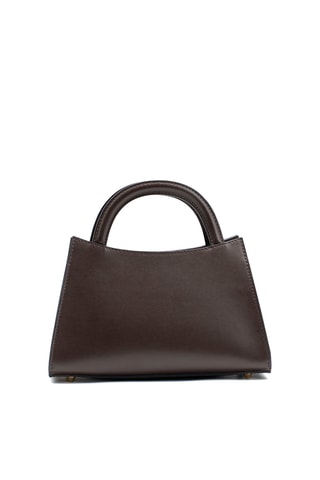 Sac bandoulière en cuir Milano - Marron et taupe