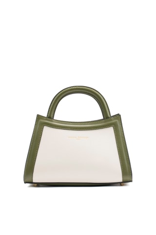 Sac bandoulière en cuir Milano - Beige et vert