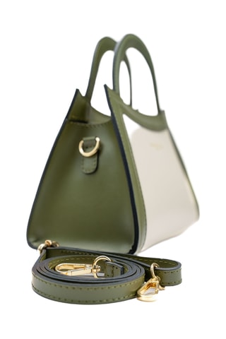 Sac bandoulière en cuir Milano - Beige et vert