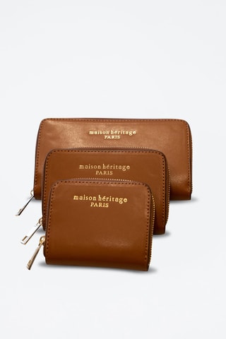 Compagnon en cuir Moni Box - Camel