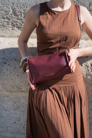 Sac bandoulière en cuir Brille - Bordeaux