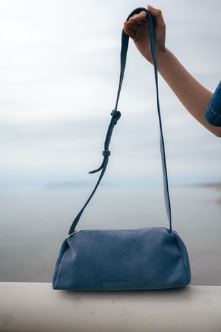 Sac bandoulière en nubuck Tutti - Bleu