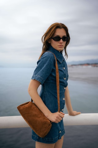 Sac bandoulière en nubuck Tutti - Camel
