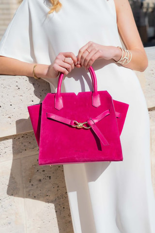 Sac à main en cuir Moscio - Fuchsia