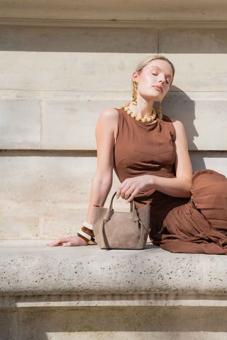 Sac à main en cuir Gini - Taupe