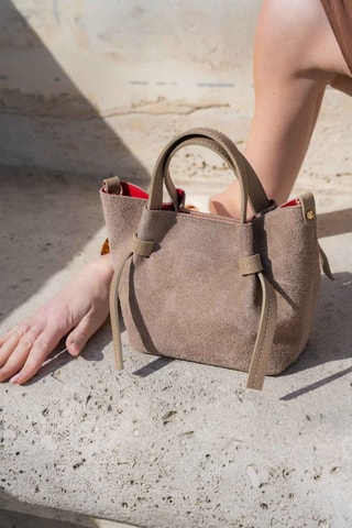 Sac à main en cuir Gini - Taupe