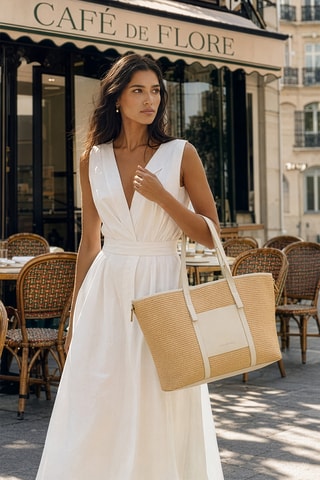 Cabas en cuir Malta - Blanc
