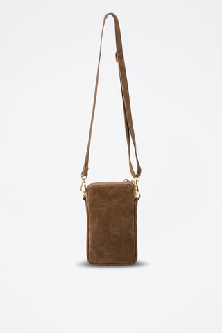 Sac bandoulière en nubuck  - Taupe