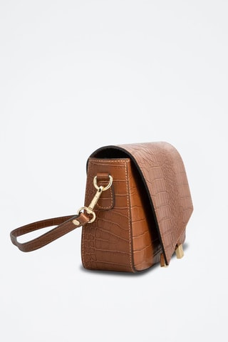 Sac bandoulière en cuir Aela Box - Camel