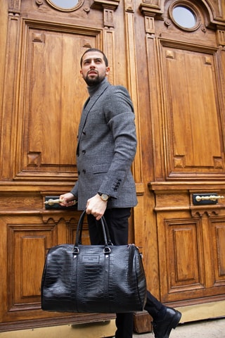 Sac bowling en cuir Nino - Noir