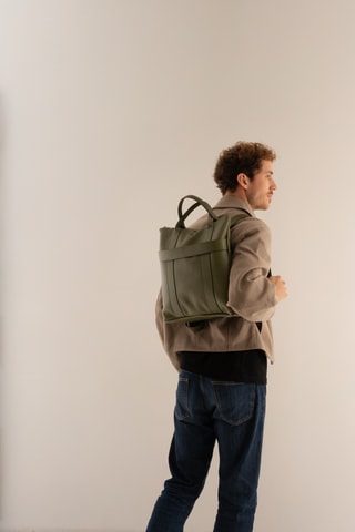 Sac à dos en cuir Noel Fd  - Vert
