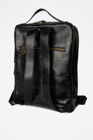 Sac à dos en cuir Noah Vintage  - Noir