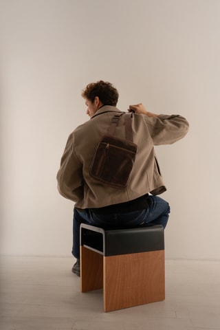 Sacoche en cuir Kane  - Camel