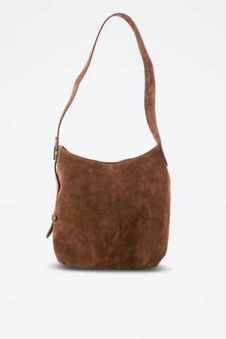 Sac porté épaule en nubuck  - Marron