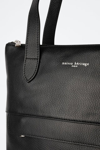 Tote bag en cuir Enzo - Noir