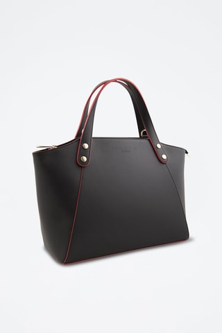 Sac à main en cuir Parl - Noir et rouge