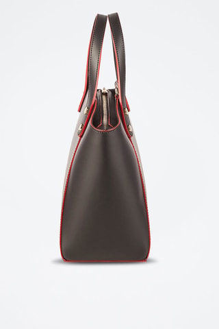 Sac à main en cuir Parl - Noir et rouge