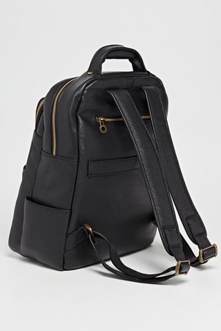Sac à dos en cuir Giou - Noir
