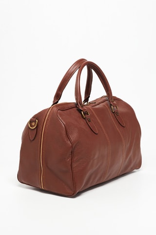 Sac bowling en cuir Mini Week - Marron