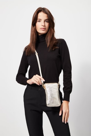 Sac bandoulière en cuir Laila - Doré