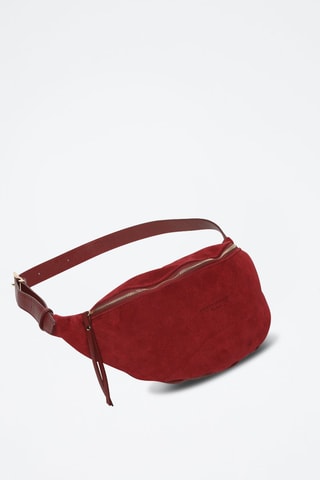 Sac banane en cuir Rachel - Rouge foncé