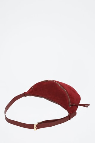 Sac banane en cuir Rachel - Rouge foncé