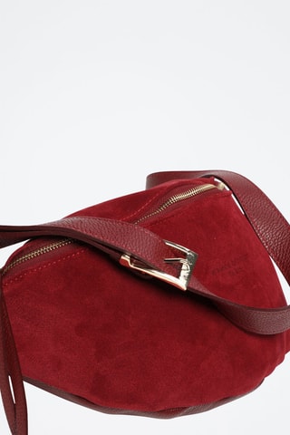 Sac banane en cuir Rachel - Rouge foncé