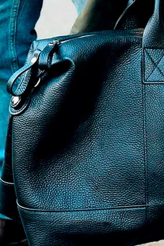 Sac bowling en cuir Saulu - Noir