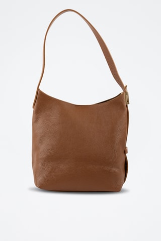 Sac porté épaule en cuir  - Camel