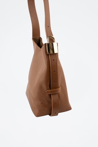 Sac porté épaule en cuir  - Camel
