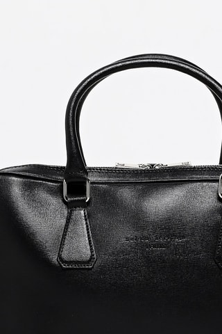 Porte-documents en cuir Hugo - Noir
