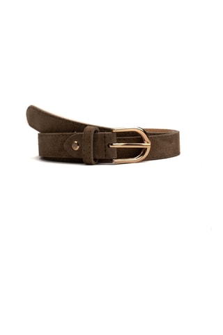 Ceinture en cuir suédé - Taupe