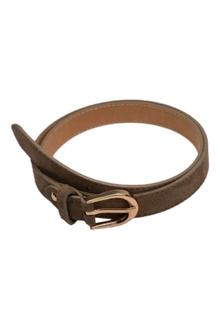 Ceinture en cuir suédé - Taupe