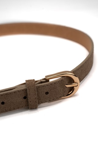 Ceinture en cuir suédé - Taupe