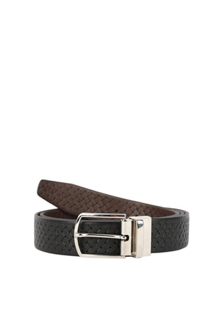 Ceinture en cuir Ponce - Marron et noir