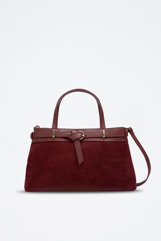Sac à main en cuir suède Borea - Bordeaux